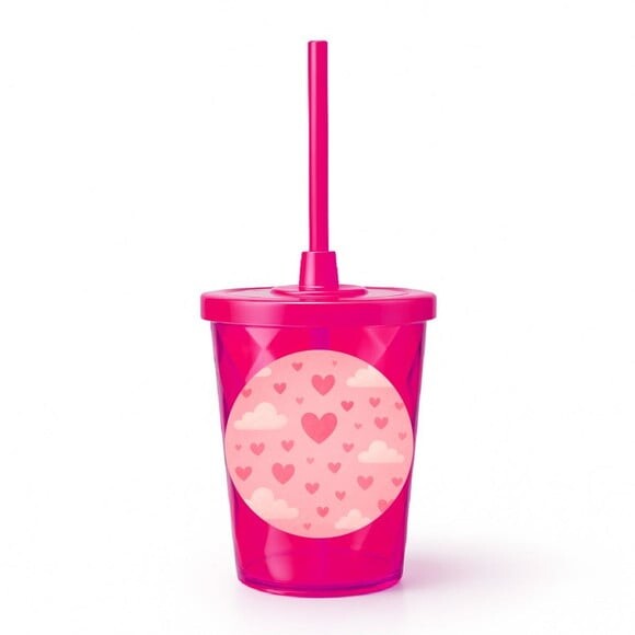 Copo Twister Personalizado 300ml Céu Rosa