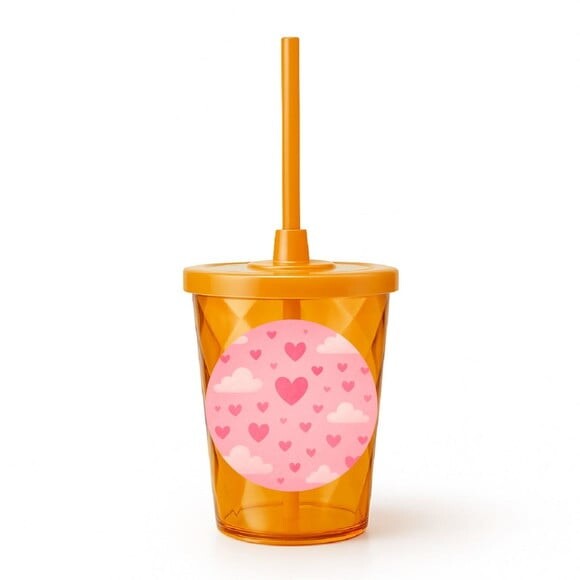 Copo Twister Personalizado 300ml Céu Rosa