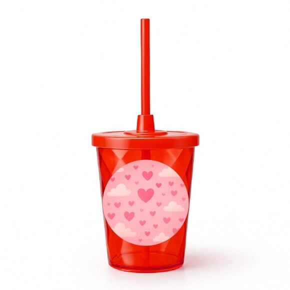 Copo Twister Personalizado 300ml Céu Rosa