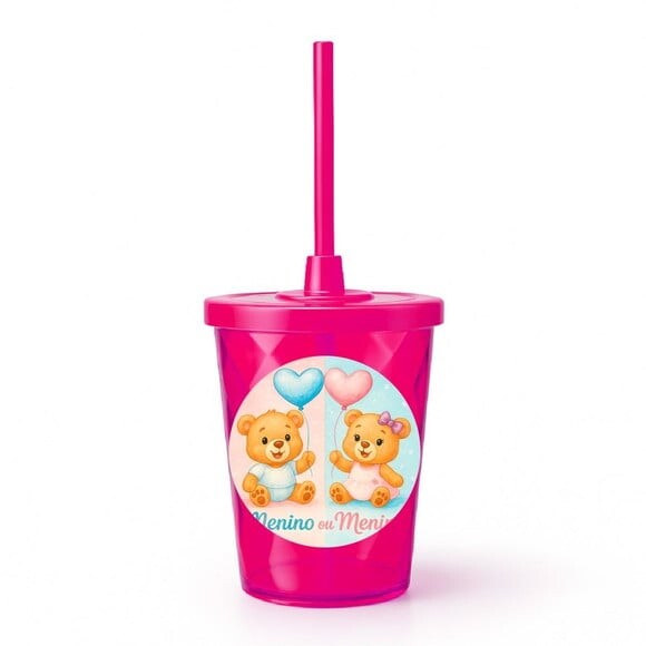 Copo Twister Personalizado 300ml Chá de Revelação