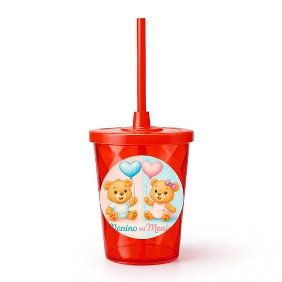 Copo Twister Personalizado 300ml Chá de Revelação
