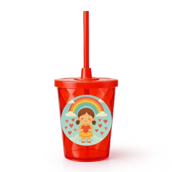 Copo Twister Personalizado 300ml Chuva de Amor