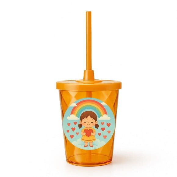 Copo Twister Personalizado 300ml Chuva de Amor