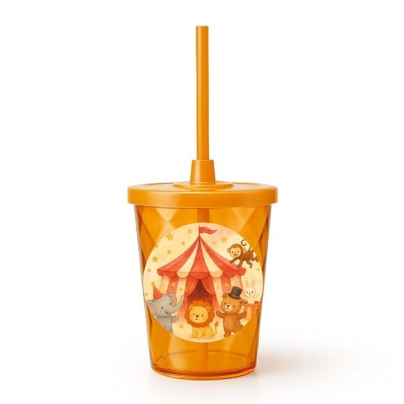 Copo Twister Personalizado 300ml Circo Aquarela