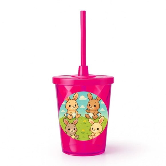 Copo Twister Personalizado 300ml Coelhinhos Baby