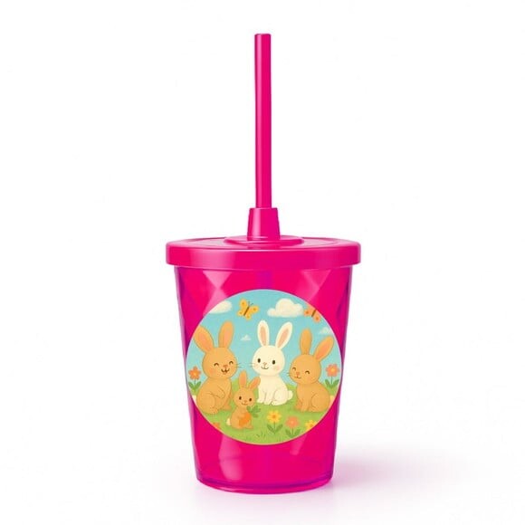 Copo Twister Personalizado 300ml Coelhinhos