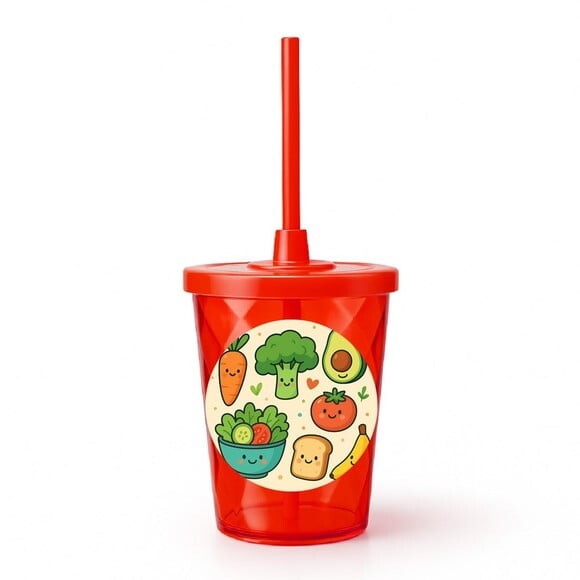 Copo Twister Personalizado 300ml Comidinhas Saudáveis