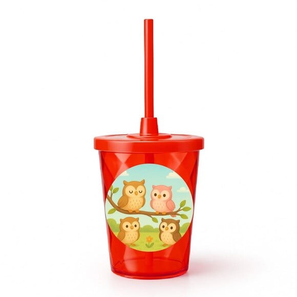 Copo Twister Personalizado 300ml Corujinhas