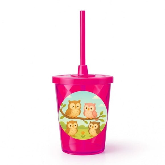 Copo Twister Personalizado 300ml Corujinhas