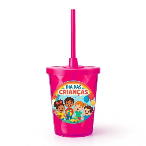 Copo Twister Personalizado 300ml Dia das Crianças