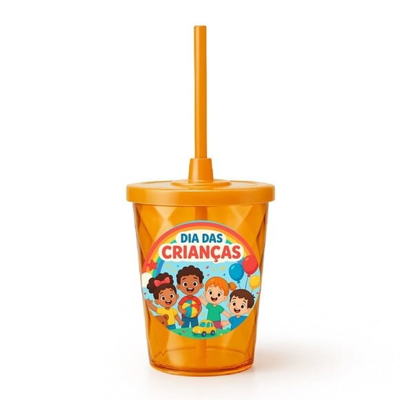 Copo Twister Personalizado 300ml Dia das Crianças