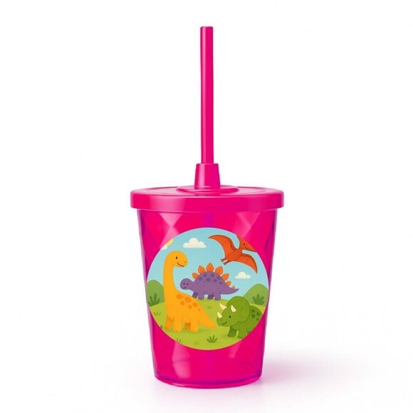 Copo Twister Personalizado 300ml Dinossauros