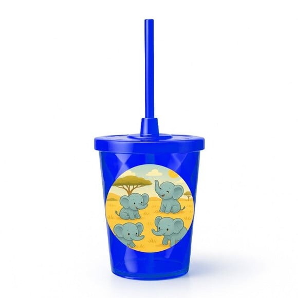 Copo Twister Personalizado 300ml Elefantinhos
