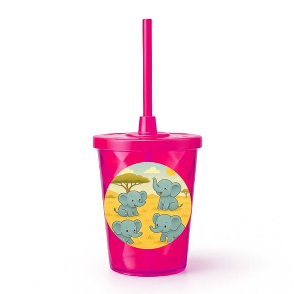 Copo Twister Personalizado 300ml Elefantinhos