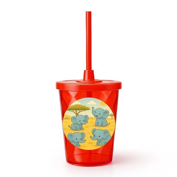 Copo Twister Personalizado 300ml Elefantinhos