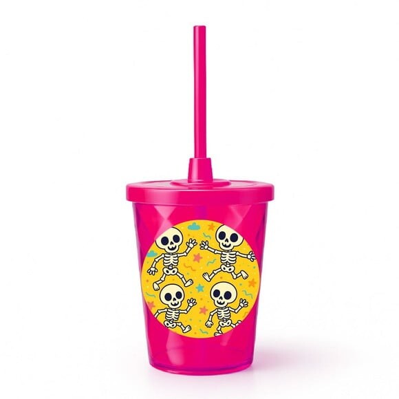 Copo Twister Personalizado 300ml Esqueletinhos Kids