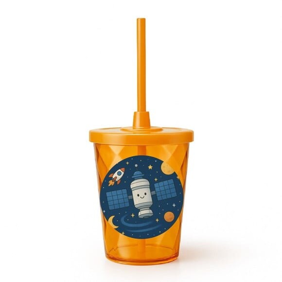 Copo Twister Personalizado 300ml Estação Espacial