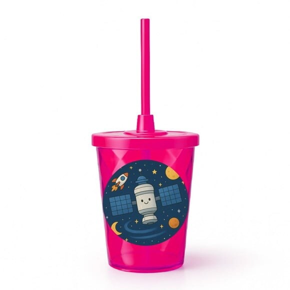 Copo Twister Personalizado 300ml Estação Espacial