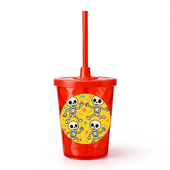 Copo Twister Personalizado 300ml Esqueletinhos Kids