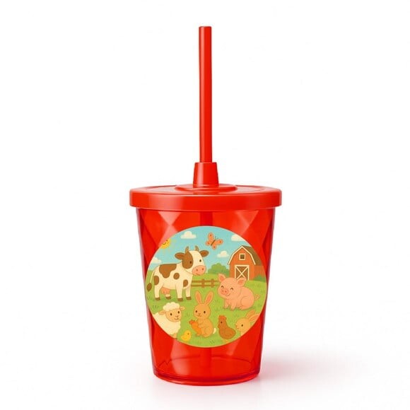 Copo Twister Personalizado 300ml Fazendinha