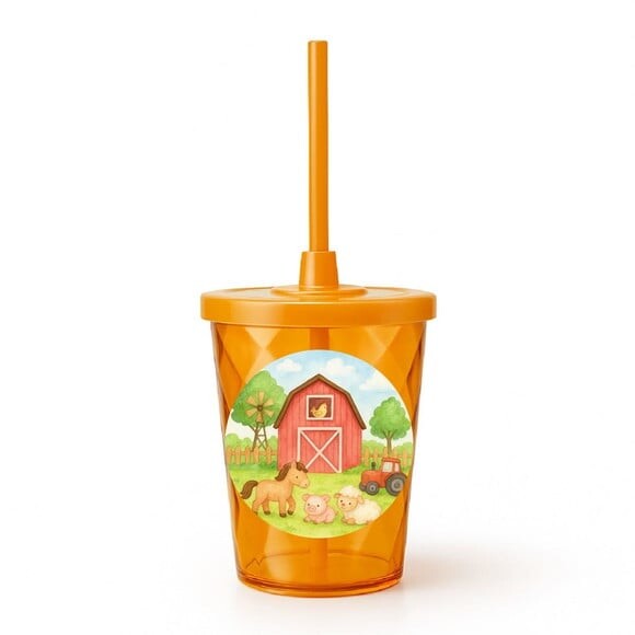 Copo Twister Personalizado 300ml Fazendinha Aquarela
