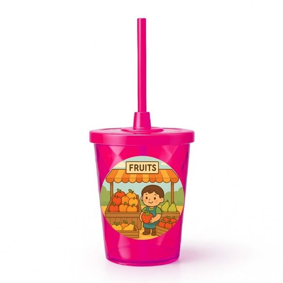 Copo Twister Personalizado 300ml Feira de Frutas