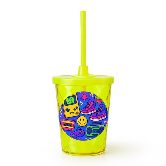 Copo Twister Personalizado 300ml Festa Anos 90