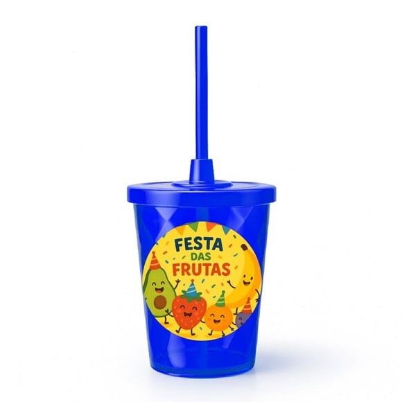 Copo Twister Personalizado 300ml Festa das Frutas