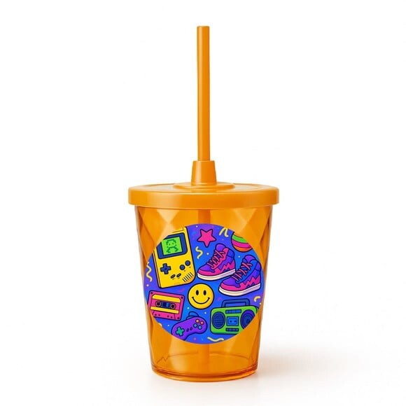Copo Twister Personalizado 300ml Festa Anos 90