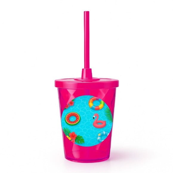 Copo Twister Personalizado 300ml Festa na Piscina