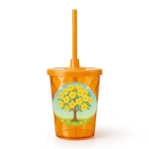 Copo Twister Personalizado 300ml Flor de Ipê Amarela