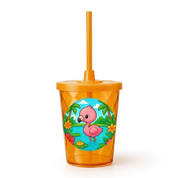 Copo Twister Personalizado 300ml Flamingo Baby