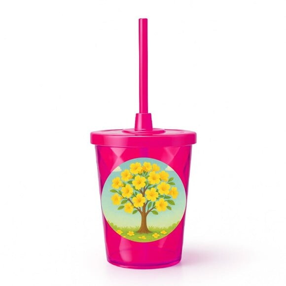 Copo Twister Personalizado 300ml Flor de Ipê Amarela