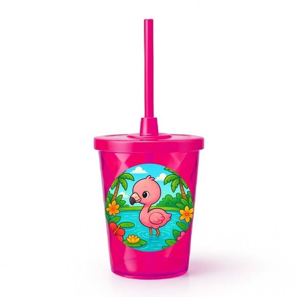 Copo Twister Personalizado 300ml Flamingo Baby