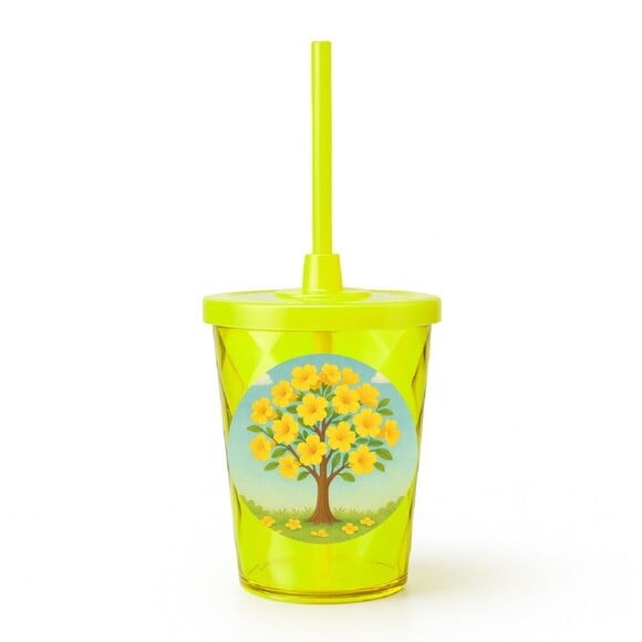 Copo Twister Personalizado 300ml Flor de Ipê Amarela