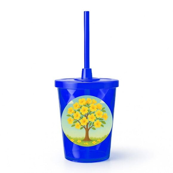 Copo Twister Personalizado 300ml Flor de Ipê Amarela