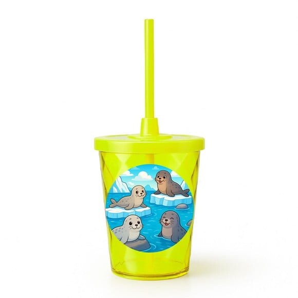 Copo Twister Personalizado 300ml Focas