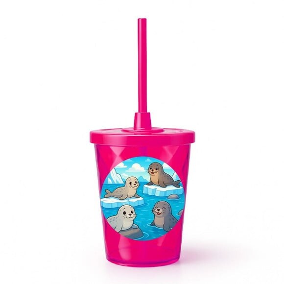 Copo Twister Personalizado 300ml Focas