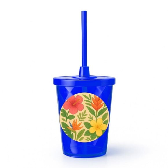 Copo Twister Personalizado 300ml Flores Tropicais