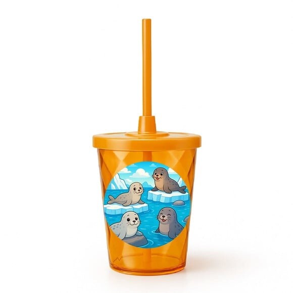 Copo Twister Personalizado 300ml Focas
