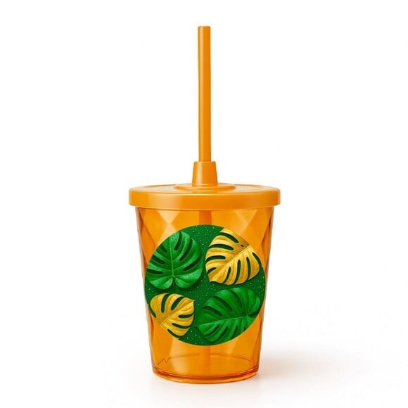 Copo Twister Personalizado 300ml Folha Costela-de-adão
