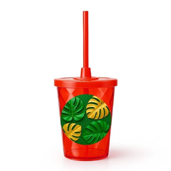 Copo Twister Personalizado 300ml Folha Costela-de-adão