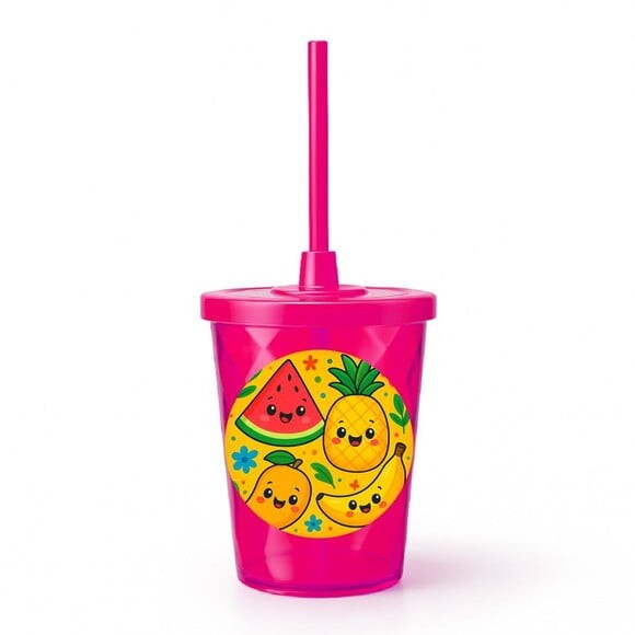 Copo Twister Personalizado 300ml Frutas Tropicais