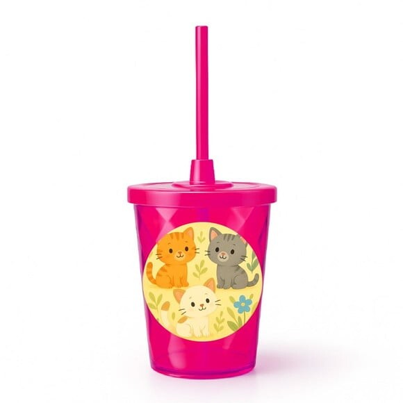 Copo Twister Personalizado 300ml Gatinhos