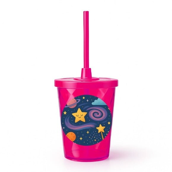 Copo Twister Personalizado 300ml Galáxia Mágica
