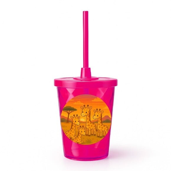 Copo Twister Personalizado 300ml Girafinhas