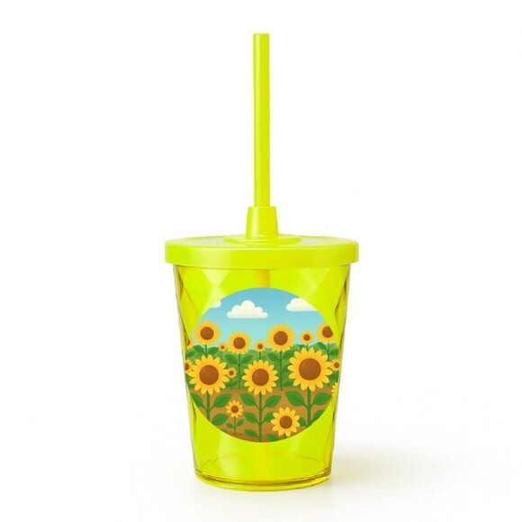 Copo Twister Personalizado 300ml Girassóis