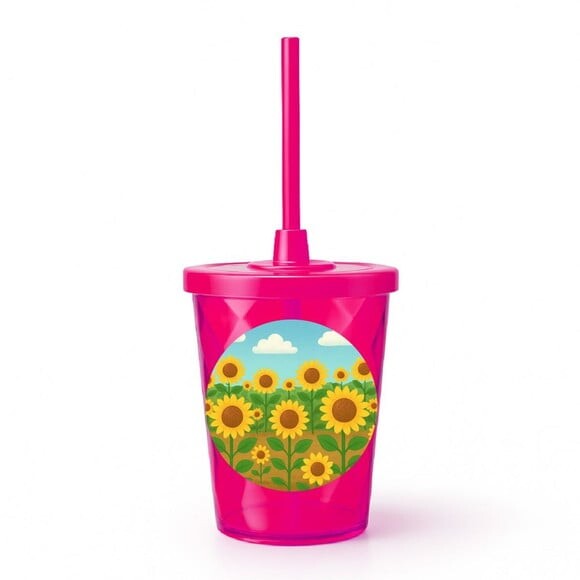 Copo Twister Personalizado 300ml Girassóis