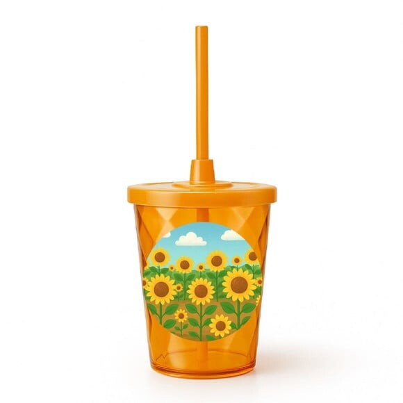 Copo Twister Personalizado 300ml Girassóis