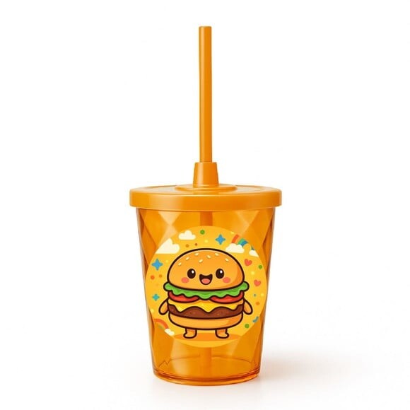 Copo Twister Personalizado 300ml Hambúrguer Divertido